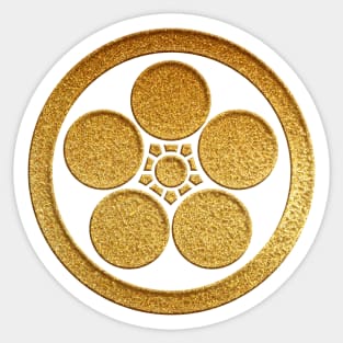 Gold Maruni Umebachi Kamon Sticker